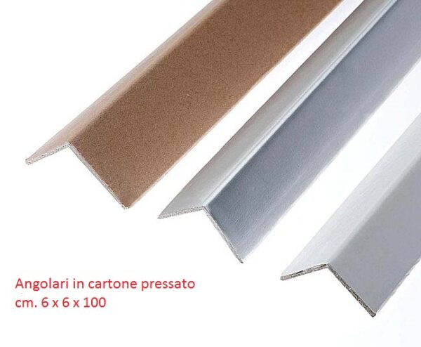 angolari in cartone pressato cm. 6 x 6 x 100 - Spessore 4 mm. - CONFEZIONI DA 20 PZ